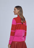 12461007-Two-tone logo sweater-Fuchsia