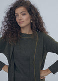 12461009-Contrast cardigan-Kaki