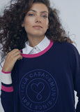12461016-Sweater with cuff details-Navy