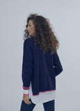 12461016-Sweater with cuff details-Navy