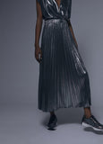12461022-Pleated midi skirt-Silver