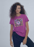 12462009-Print T-shirt with side slits-Lilac