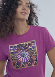 12462009-Print T-shirt with side slits-Lilac
