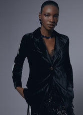 12463010-Velvet blazer-Black
