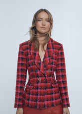 12463014-Fitted tweed blazer-Multi