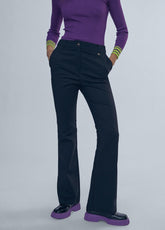 12467021-Trousers with knit blunt stitch-Black