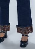 12477002-Low rise animal print jeans-Blue