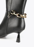 32434002-Chain leather ankle boots-Black