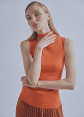 32460013-Perkins collar top-Orange