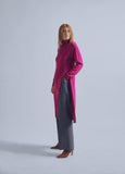 32461008-Long sweater with a high collar and slit detail-Mauve