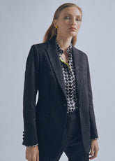 32463003-Animal print blazer-Black