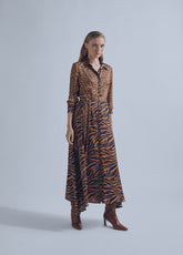 32465016-Contrast animal print dress-Multi