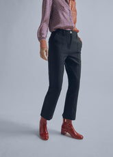 32467018-Stretch jacquard trousers-Kaki