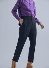 32467021-Pinstripe trousers-Black