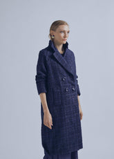 32470011-Lurex+ effect tweed midi jacket-Blue