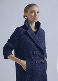 32470011-Lurex+ effect tweed midi jacket-Blue
