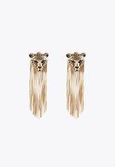 LS2403004-Gold-Leopard earrings with fringing