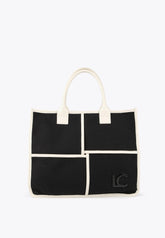LS2404024-Black-Ecru-Black and white tote bag
