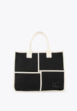 LS2404024-Black-Ecru-Black and white tote bag