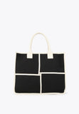LS2404024-Black-Ecru-Black and white tote bag