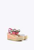 LS2405020-Pink-Ecru-Wedge sandals