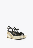 LS2405023-Black-Ecru-Metallic wedge sandals