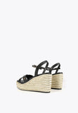 LS2405023-Black-Ecru-Metallic wedge sandals