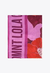 LS2407007-Pink-Red-Monogram and floral print scarf
