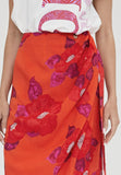 LS2408004-Orange-Pink-Printed pareo skirt