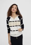LS2411014-Black-Ecru-Striped jacket with hood
