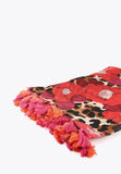 LS2413005-Red-Pink-Floral and animal print pareo