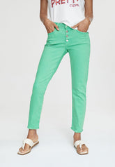 LS2414034-Green-Jeans with buttons