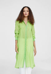 LS2415011-Pistachio-Long blouse with slits