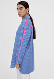 LS2415016-Blue-White-Oversize striped shirt