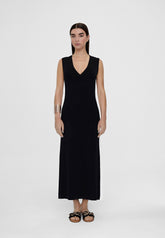 LS2416016-Black-White-Knit midi dress