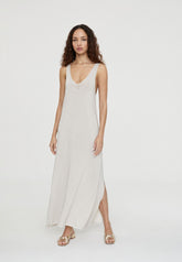 LS2416017-Ecru-Long knit dress