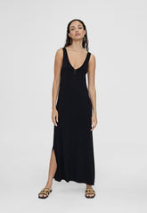 LS2416017-Black-Long knit dress