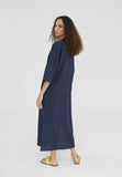 LS2416023-Navy-Half sleeve midi caftan