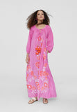 LS2416028-Fuchsia-Long embroidered caftan