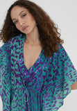 LS2416038-Turquoise-Short animal print caftan