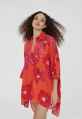 LS2416045-Orange-Pink-Floral print camisole