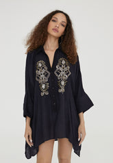 LS2416054-Black-Camisole with embroidered chest