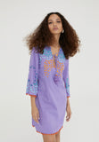 LS2416067-Lilac-Short embroidered caftan