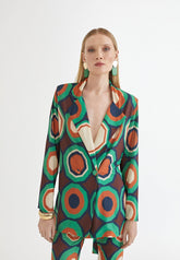 MS2402011-Green-Orange-Retro print blazer