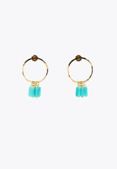 MS2403004-Turquoise-Natural stone hoop earrings