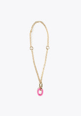 MS2403012-Fuchsia-Double-chain and pendant necklace