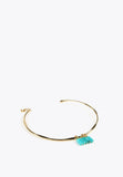 MS2403014-Turquoise-Rigid choker necklace with natural stones