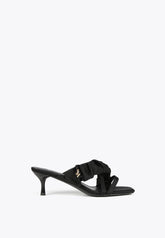 MS2405009-Black-Heeled sandals with gathering