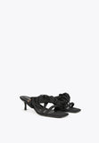 MS2405009-Black-Heeled sandals with gathering