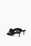 MS2405009-Black-Heeled sandals with gathering